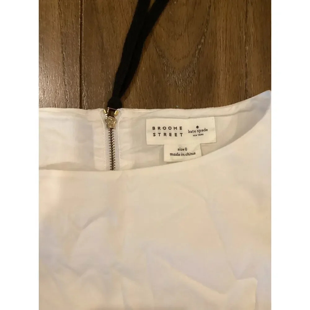Kate Spade Broome Street Sleeveless Pinstripe Blue White Mini Dress Size 0